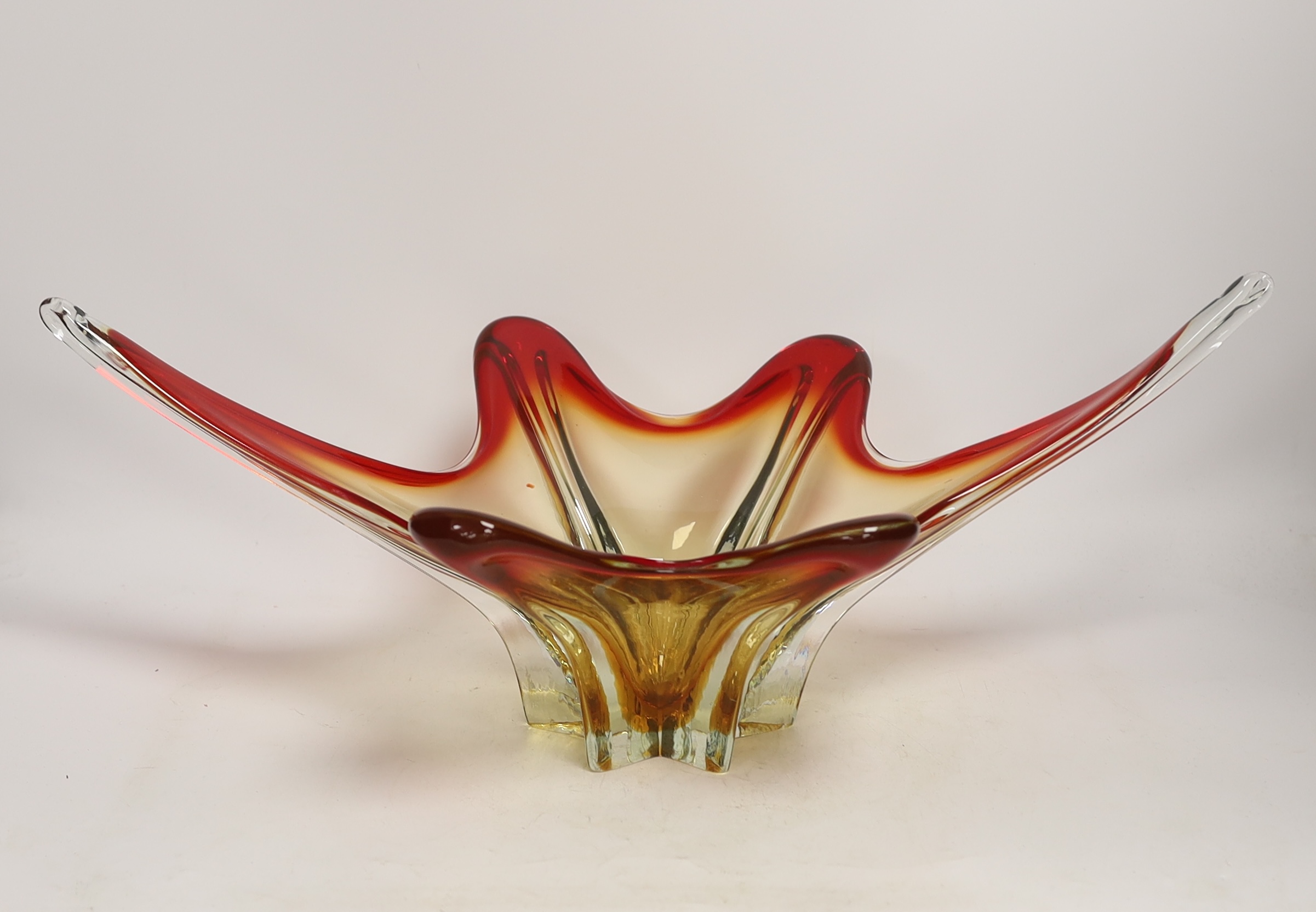 A glass Murano style bowl, 55cm